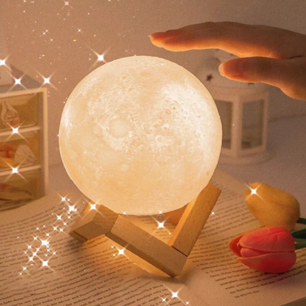 Abajur E Enfeite Decorativo Lua Cheia 3d Crie Ambientes Aconchegantes